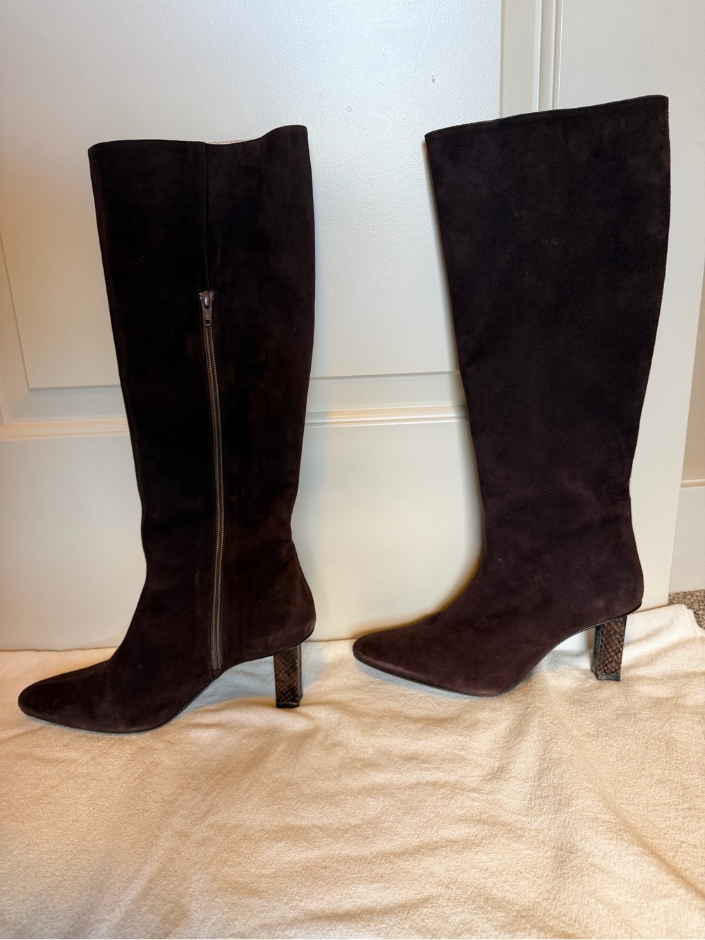STAUD Dark Brown Suede Over-the-Knee Boots